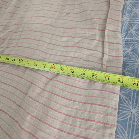 VINEYARD VINES linen Sz 12 Striped Beach Tunic  Dress Pink/Taupe pockets summer - Picture 4 of 10